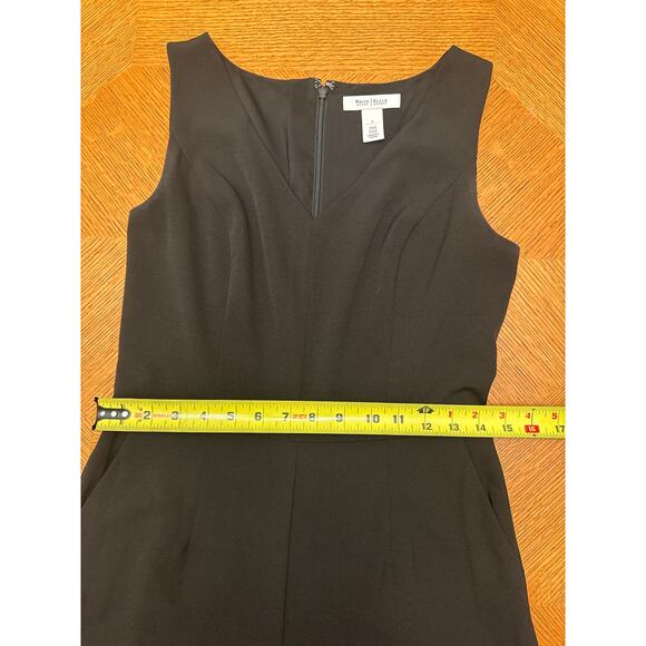 White House Black Market Wide Leg Crop Black Women's Jumpsuit Size 4 - Picture 4 of 6